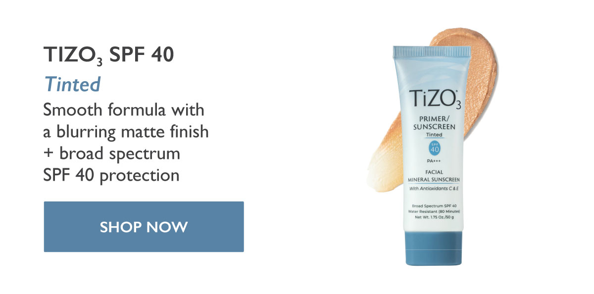 TiZO 3 SPF 40 Blendable formula with a blurring matte finish + broad spectrum SPF 40 protection