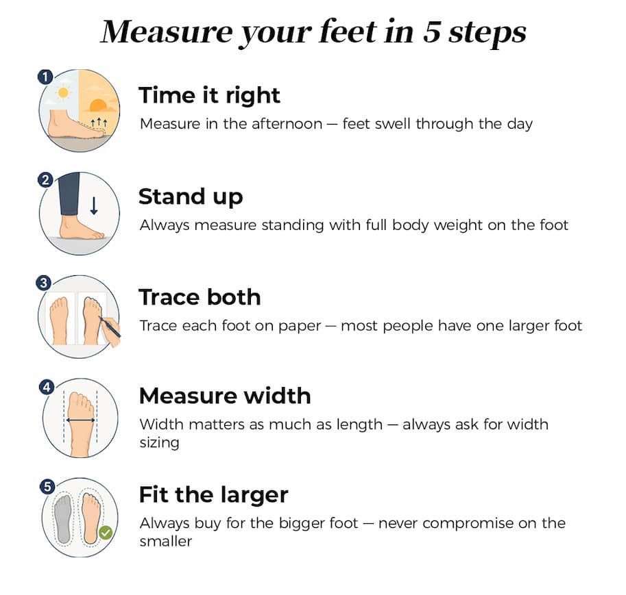 Measure your feet in 5 steps