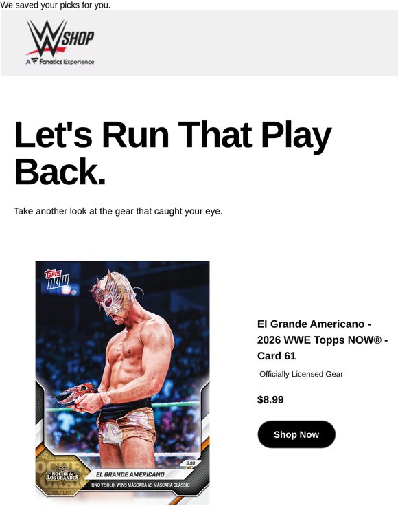 Revisit: El Grande Americano - 2026 WWE Topps NOW® - C...