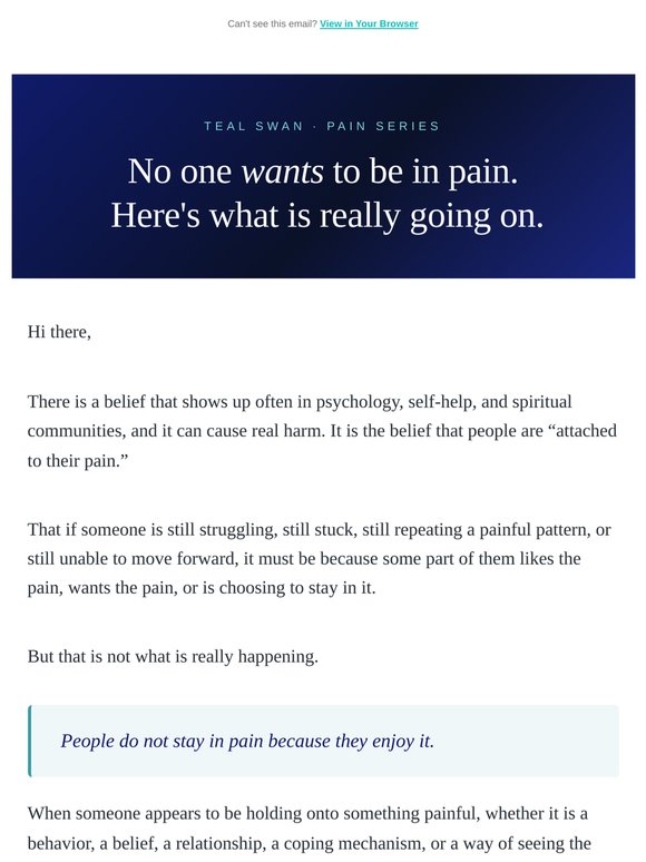 Have you ever been told you are choosing to stay in pain?