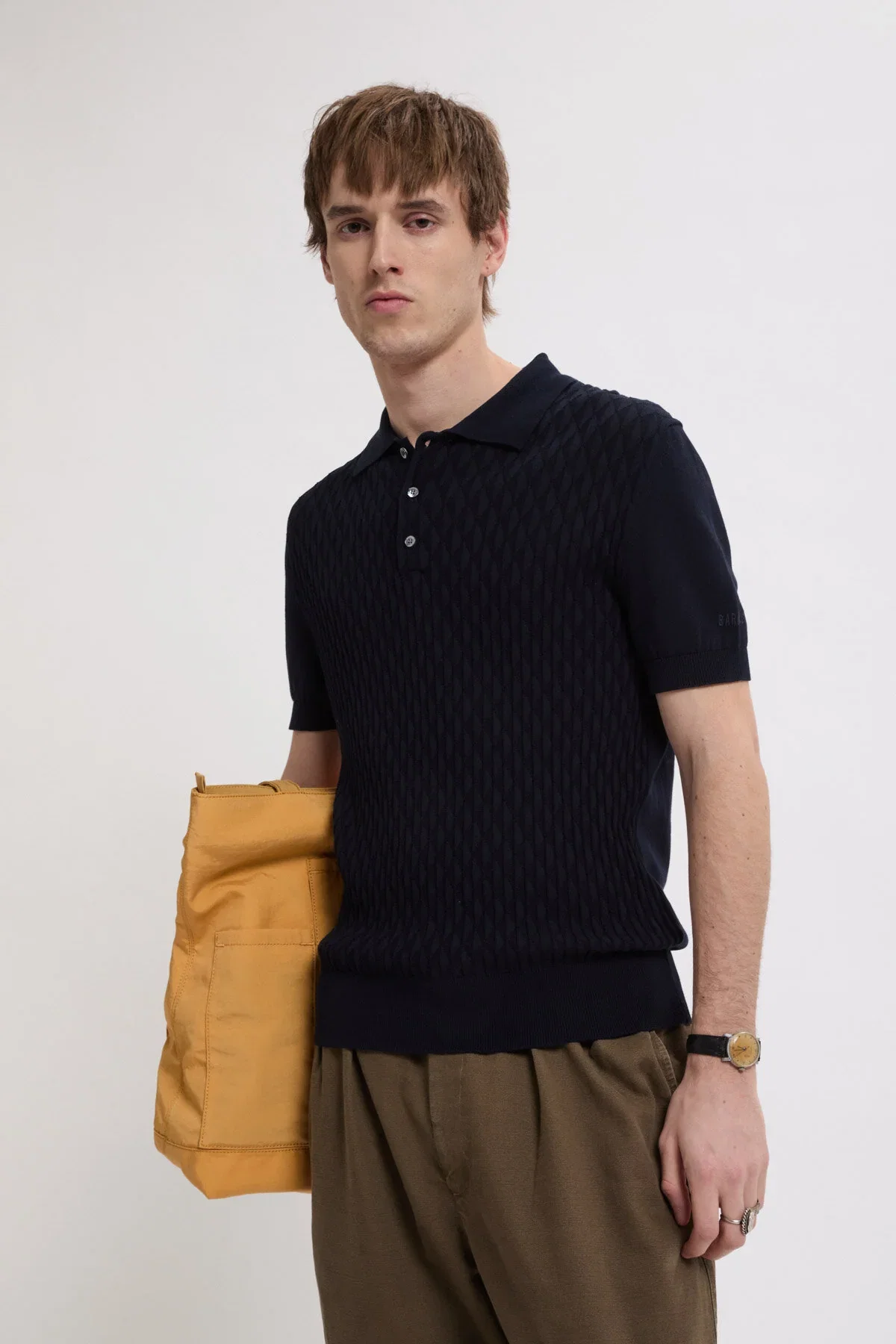 Image of Pattern Stitch SS Polo