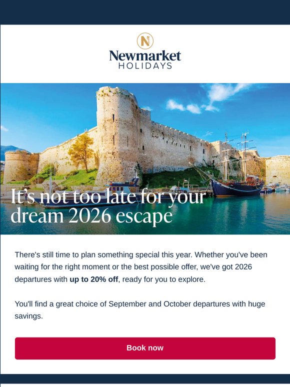 There's still time to go on holiday in 2026