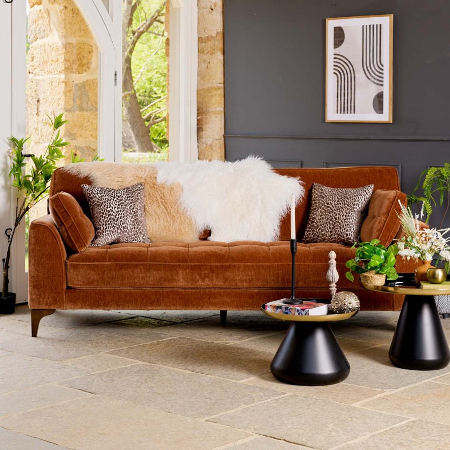 Image of Hartpury 3 Seater Sofa in Rust