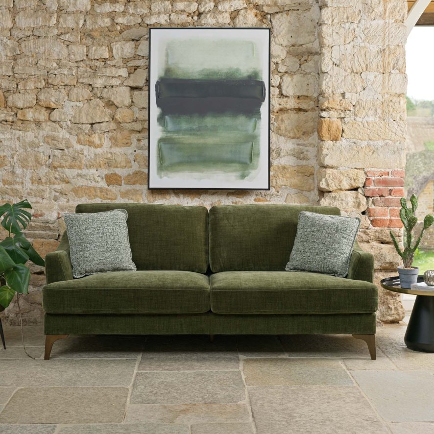 Image of Willow 3 Seater Sofa in Olive Green