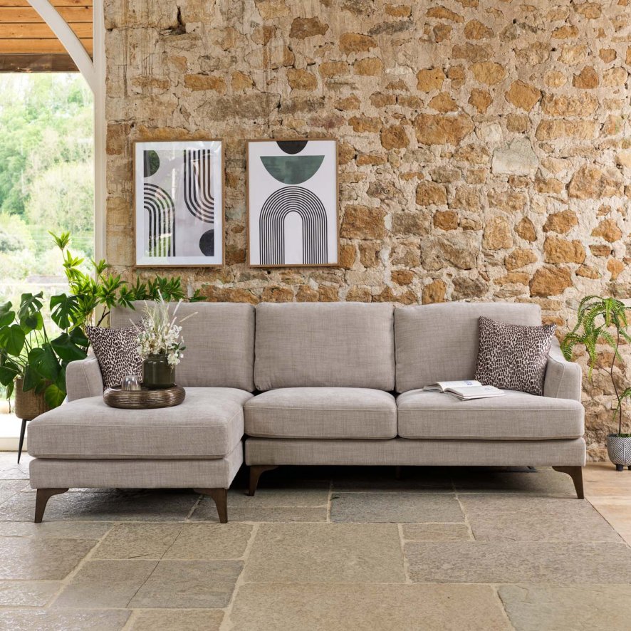 Image of Willow 2 Seater with Left Hand Chaise in Mushroom