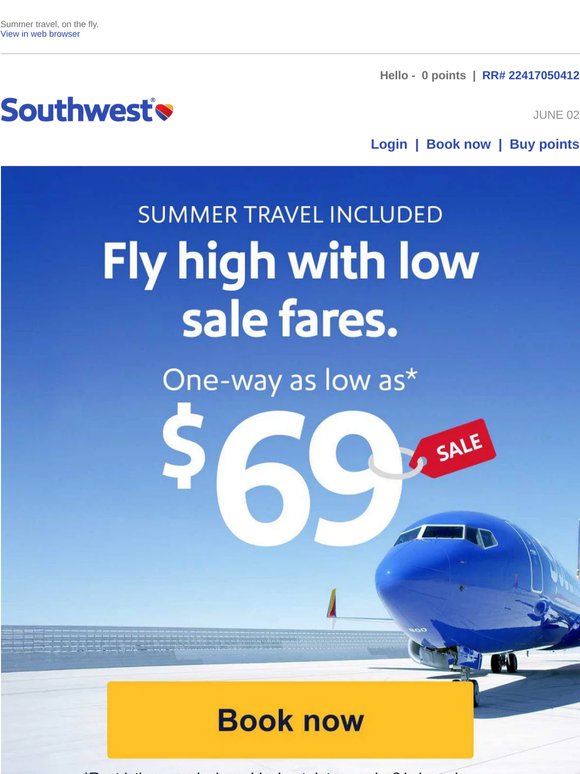 Take off with $69 sale fares.