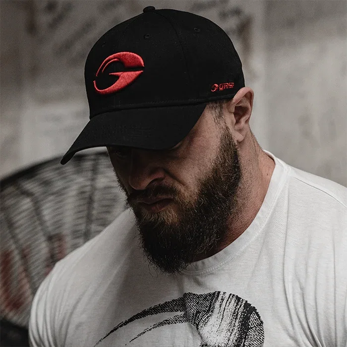 Gasp Baseball Cap, Black/Red 