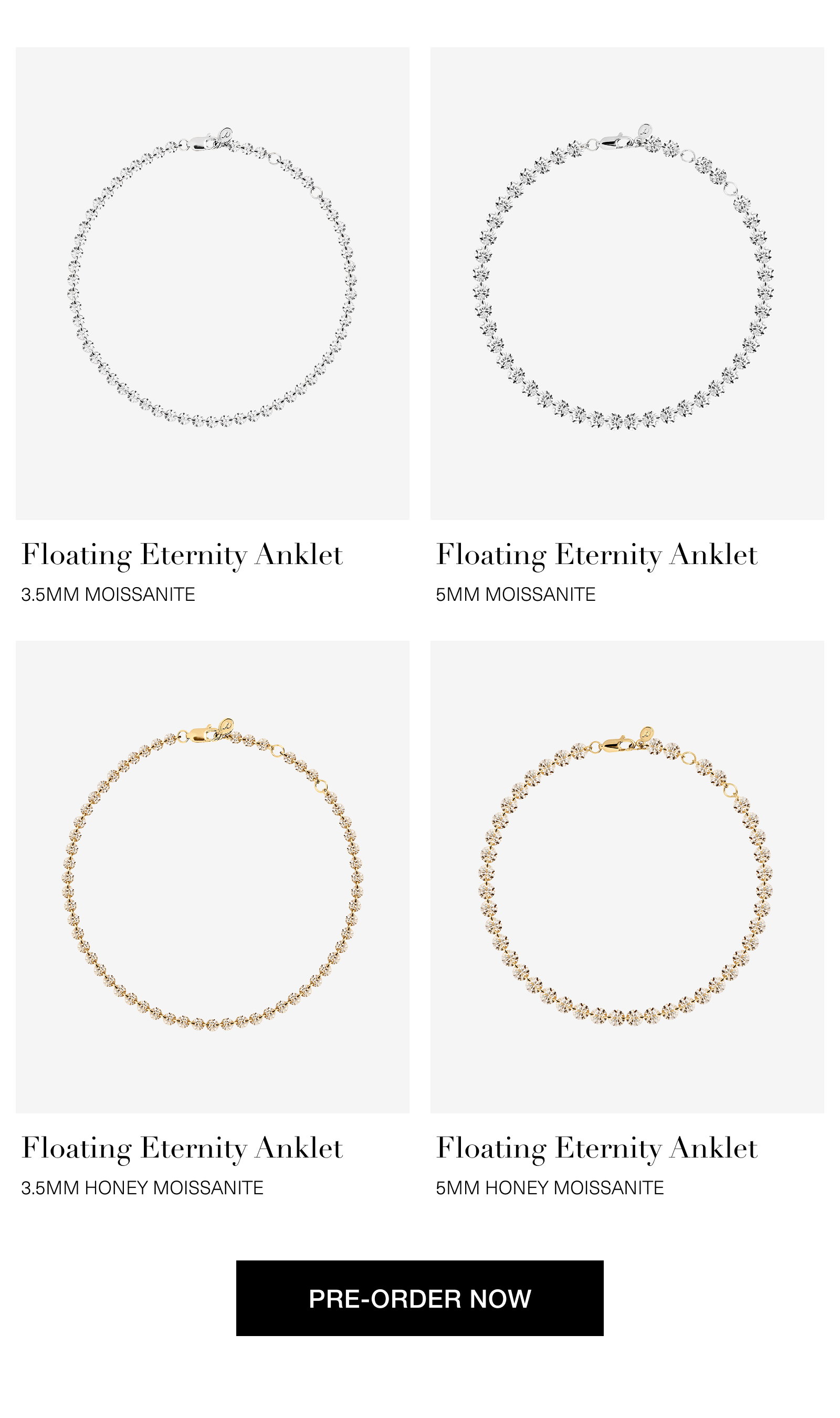 Pre-order Floating Eternity Anklets.