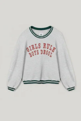 Boys Lie Girls Rule Boys Drool Kara Crewneck Sweater