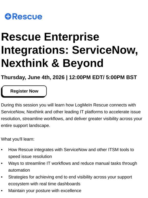 Transform your support ecosystem with Rescue and leading IT platforms