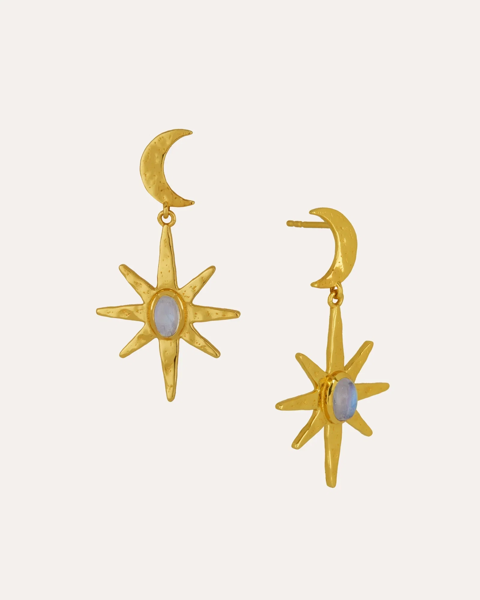 Image of Moonstone Star Drop Earrings