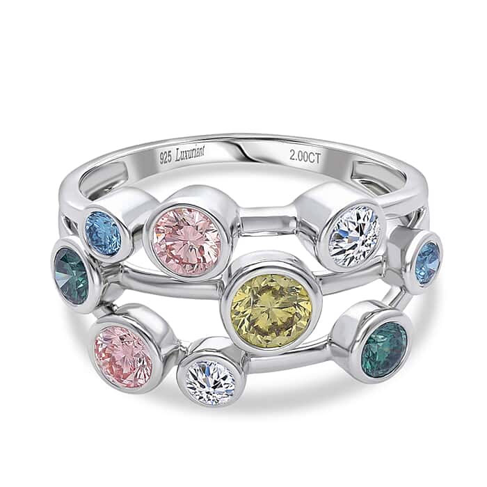 Multi Colour Lab Grown Diamond Bubble Ring
