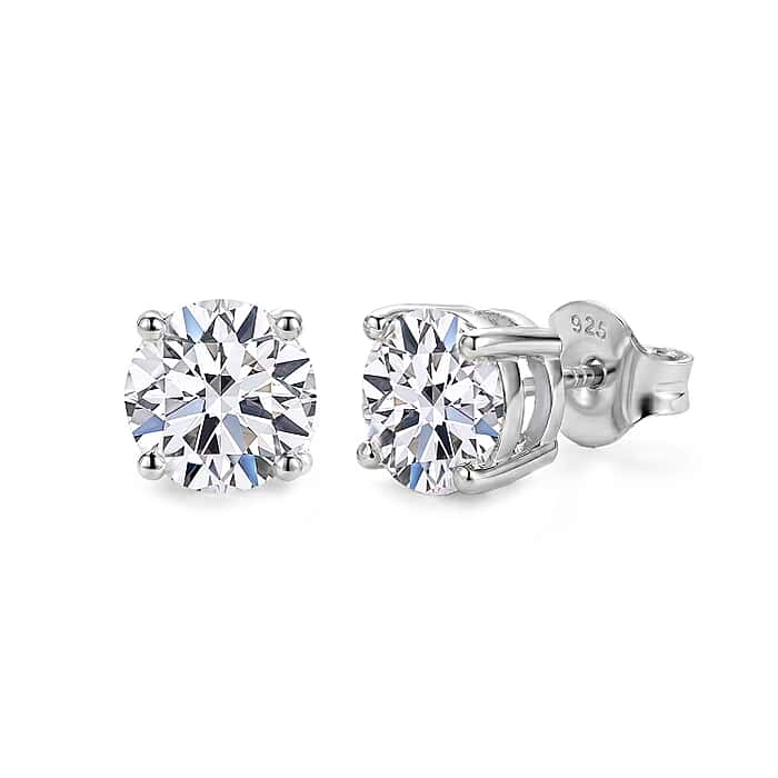 Lab Grown Diamond Solitaire Stud Push Back Earring