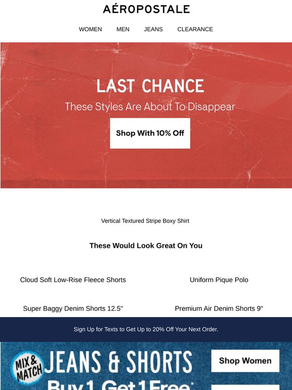 Last Chance! EXTRA 10% OFF Low Stock Items