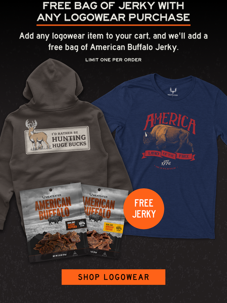 Free bag of jerky with any logowear purchase