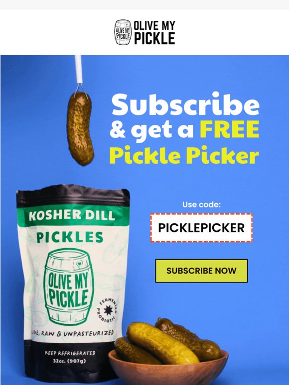 Subscribe & get a FREE Pickle Picker 🥒