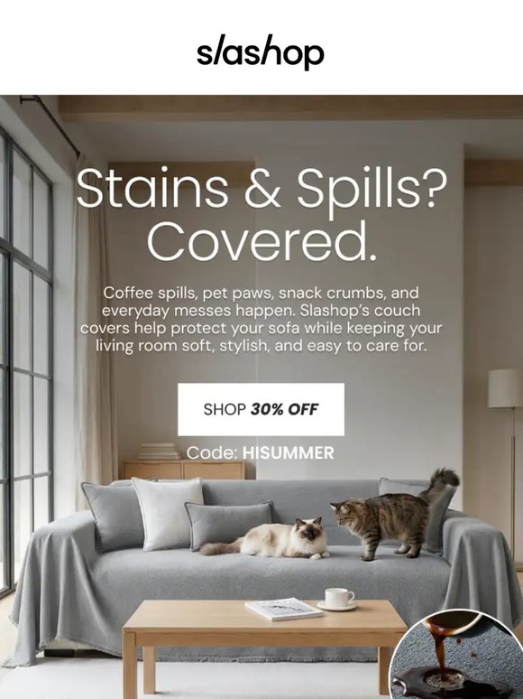 💧Stains and Spills? Slashop's couch covers are here to save your day!