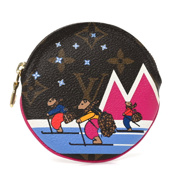 LOUIS VUITTON Monogram 2018 Christmas Animation Round Coin Purse