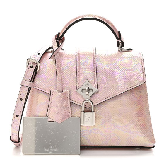 LOUIS VUITTON Iridescent Lizard Rose Des Vents Mini Pink