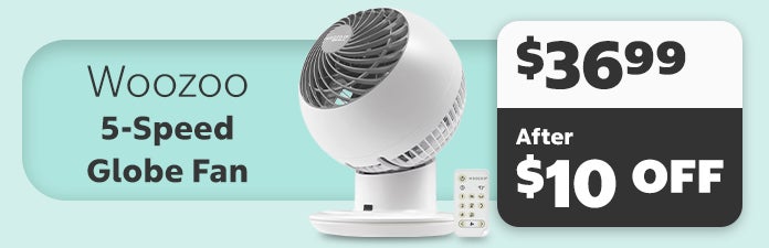 Woozoo 5-Speed Globe Fan. $46.99