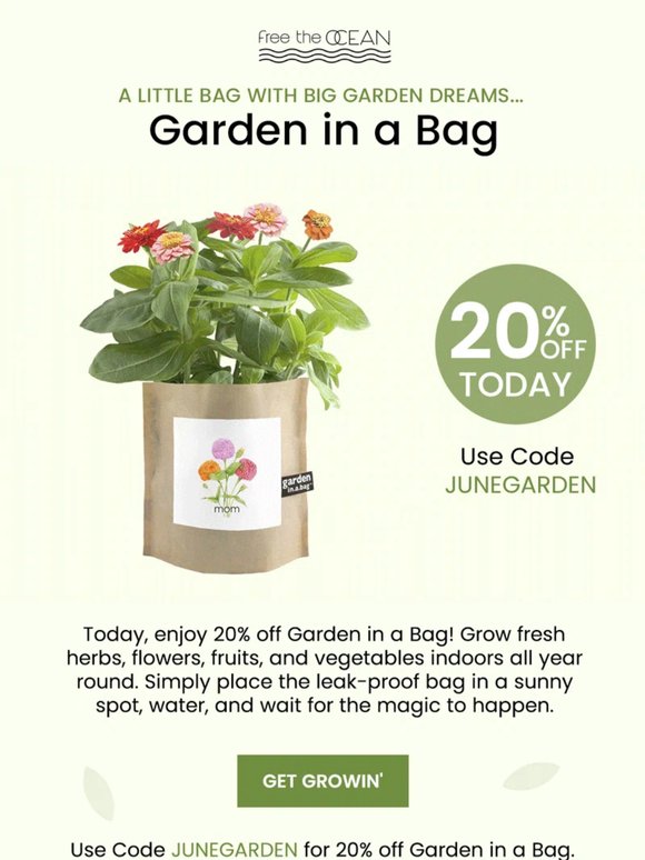 Save 20% on Garden in a Bag Today 🌼🍓🌸
