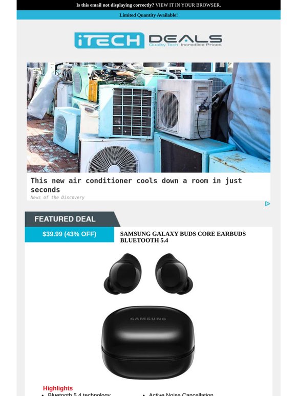 Samsung Galaxy Buds Core Earbuds $39 + Free Shipping!