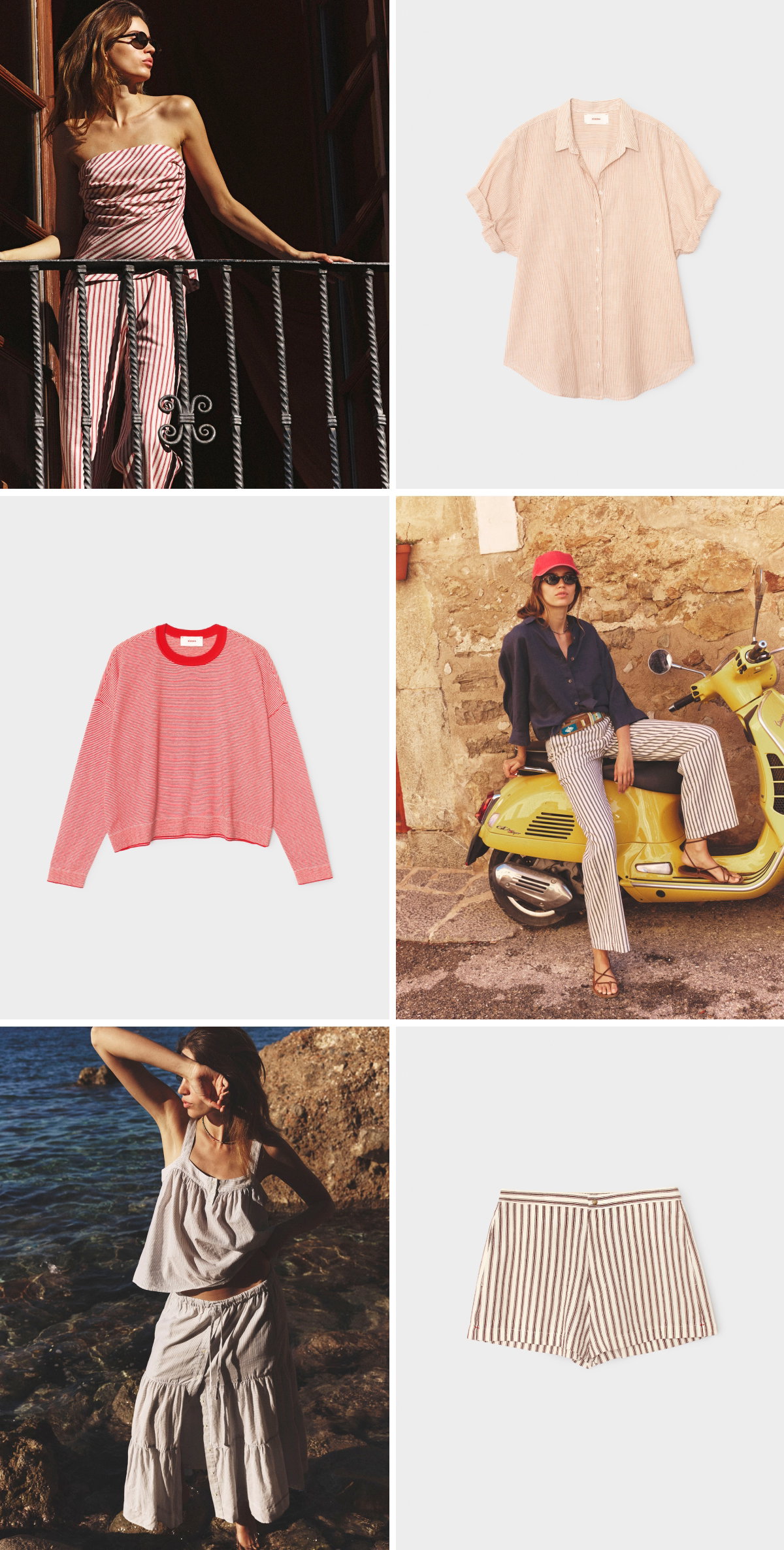Grid of 6 Stripe Styles. Make Your Summer Striped with Xirena.