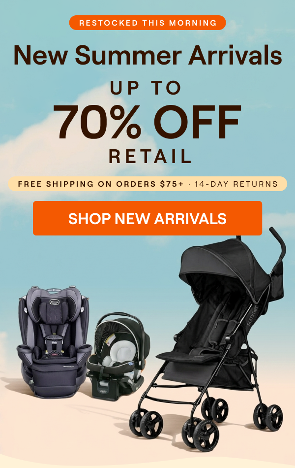 Restocked this morning. New Summer Arrivals — up to 70% off retail. Free shipping on orders $75+ and 14-day returns. Shop New Arrivals.