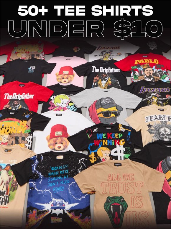 50 Tees Under $9.99🚨