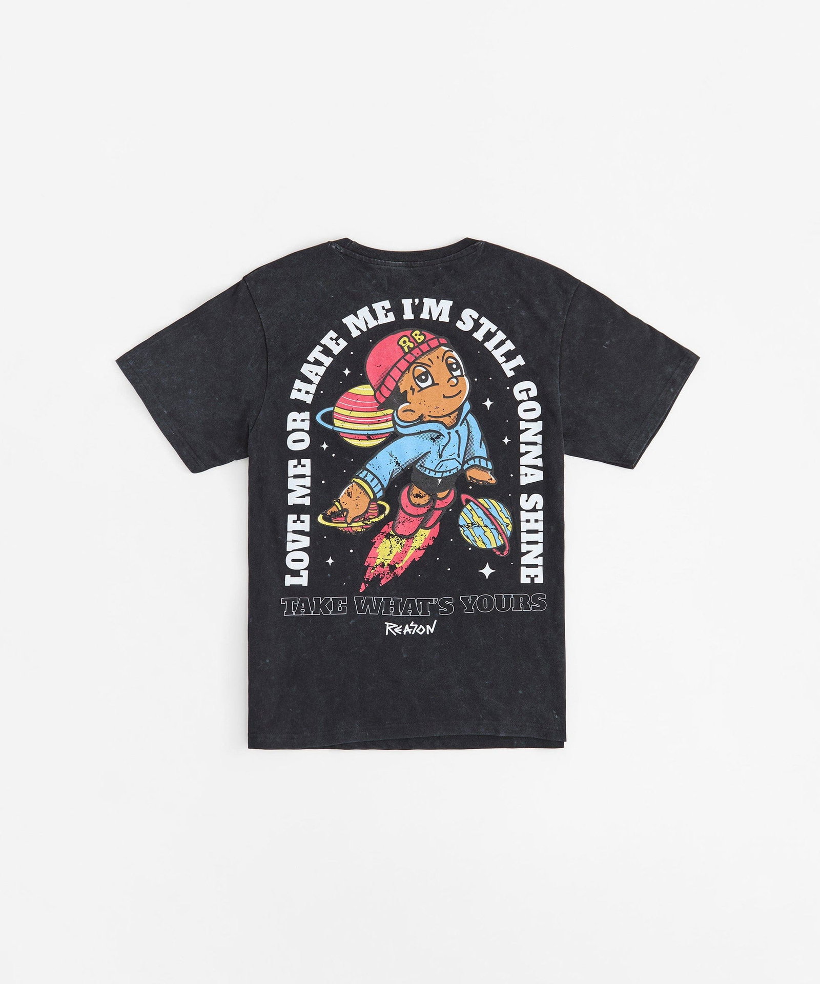 Take What's Yours Embroidered Short Sleeve Tee - Charcoal - CHARCOAL / S