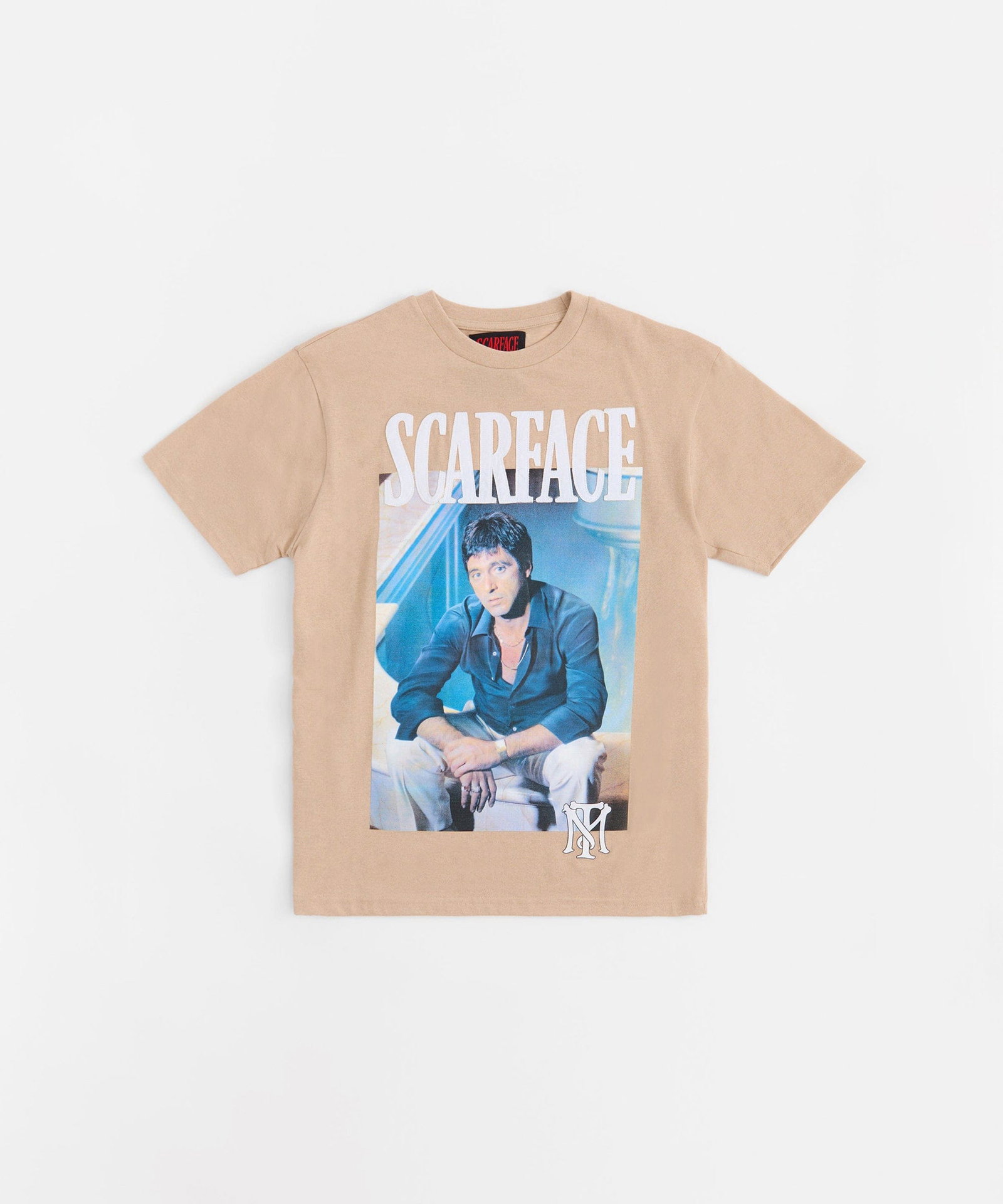 Scarface Graphic Short Sleeve Tee - Khaki - KHAKI / S