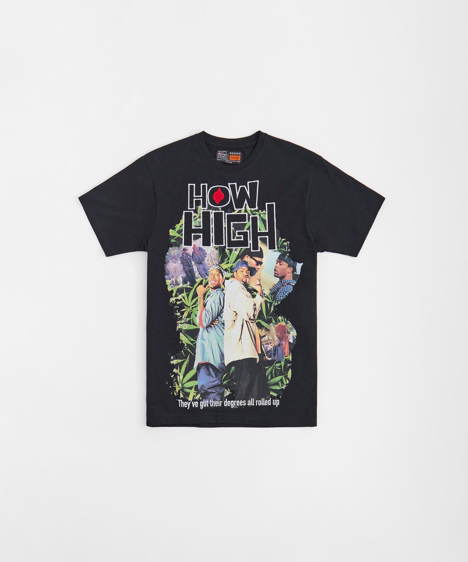 How High Embroidered Short Sleeve Tee - BlacK - BLACK / S