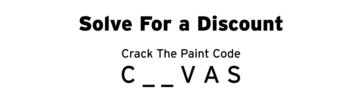 Solve For a Discount — Crack The Paint Code C _ _ V A S