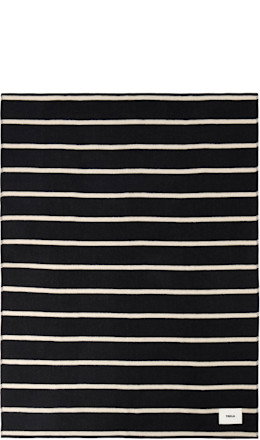 Black & Off-White Lambswool Blanket - Tekla
