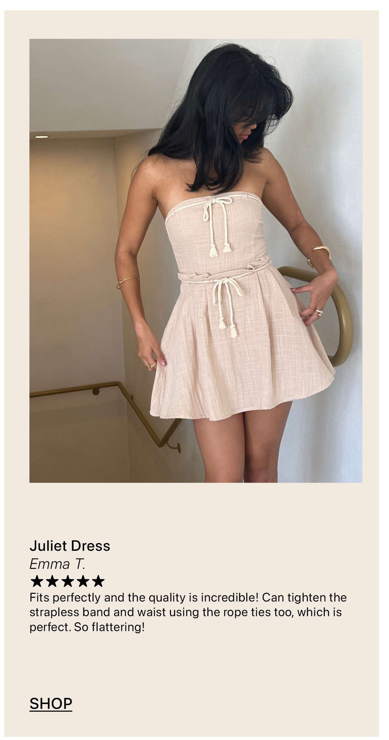 The Juliet Dress is restocking soon.