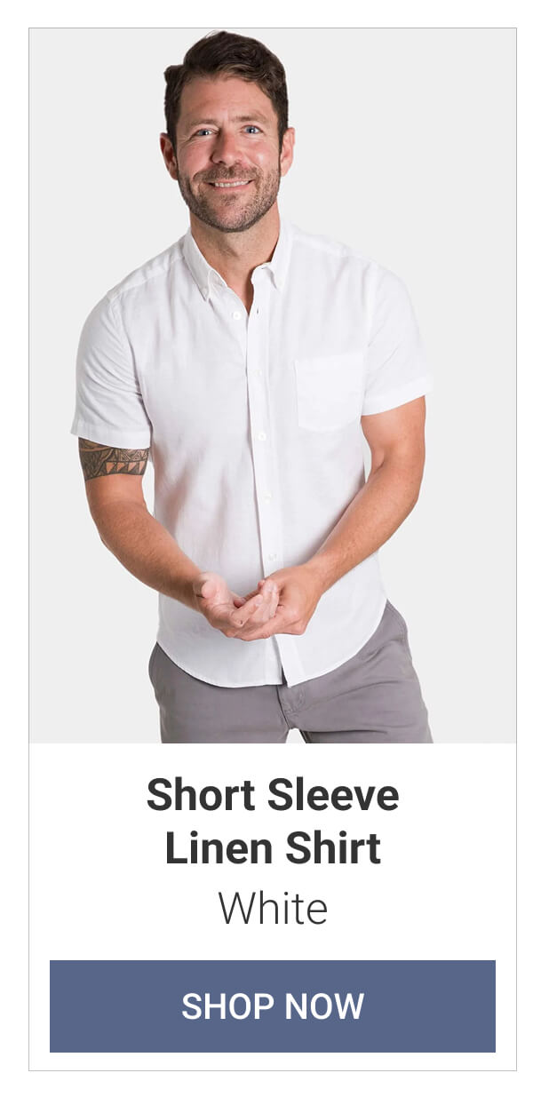 White Short Sleeve Linen Shirt