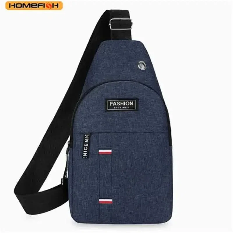 Image of Unisex Canvas Chest Sling Bag – Large Capacity One-Shoulder Crossbody for Outdoor Sports & Travel