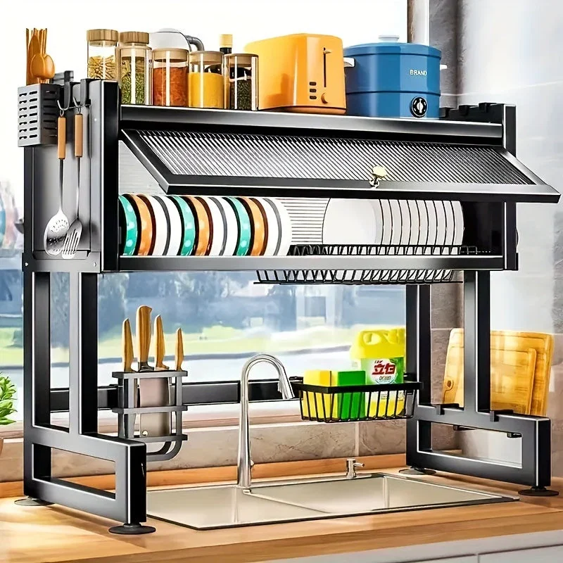 Image of Over Sink Dish Drying Rack - 1 Tier Kitchen Organizer