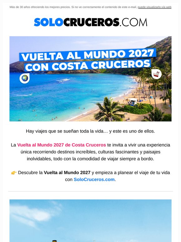 Vuelta al Mundo 2027 con Costa Cruceros 🌍🚢