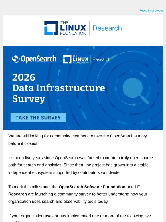 Reminder: Help shape the future of search & observability