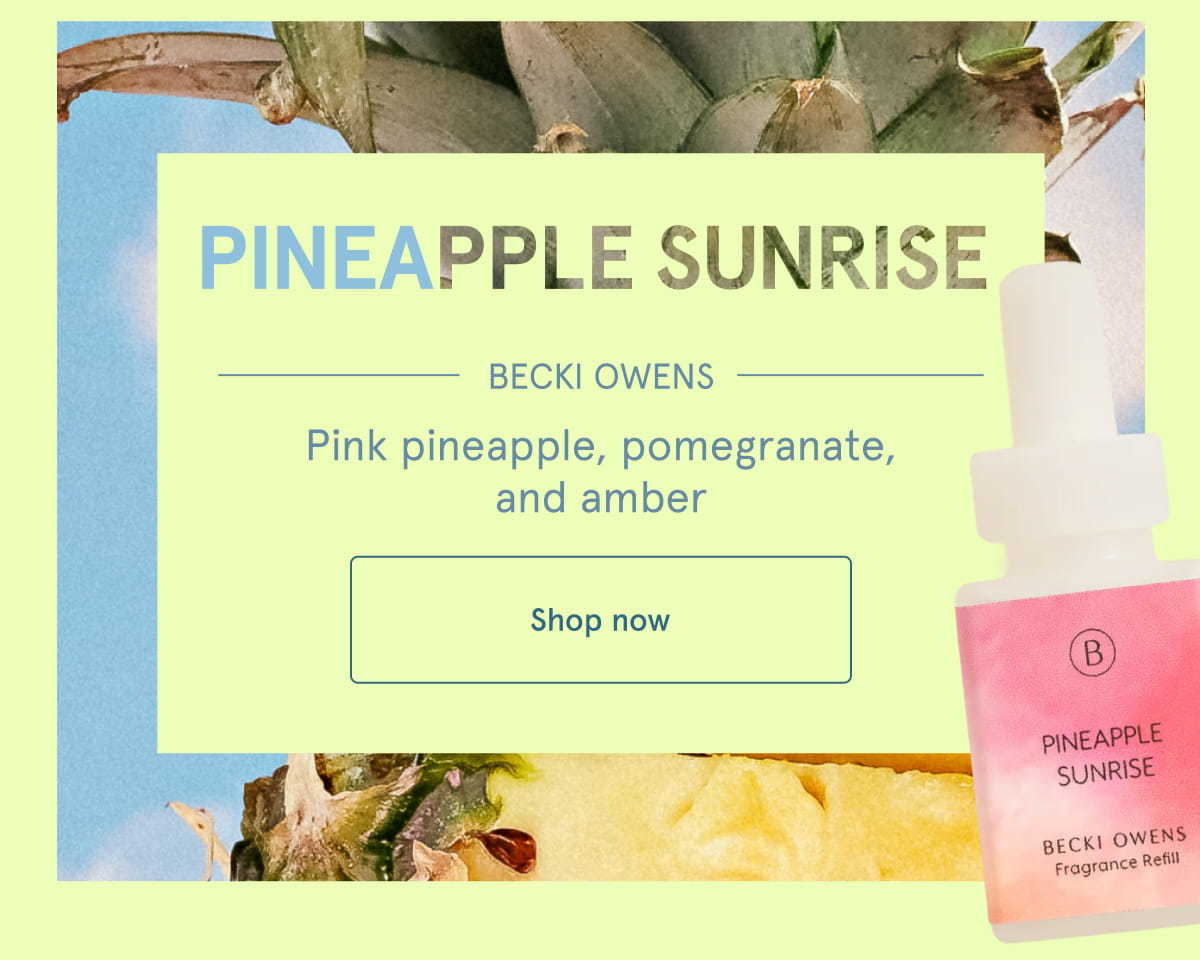 Pineapple Sunrise | Becki Owens | Pink pineapple, pomegranate, and amber. Shop now