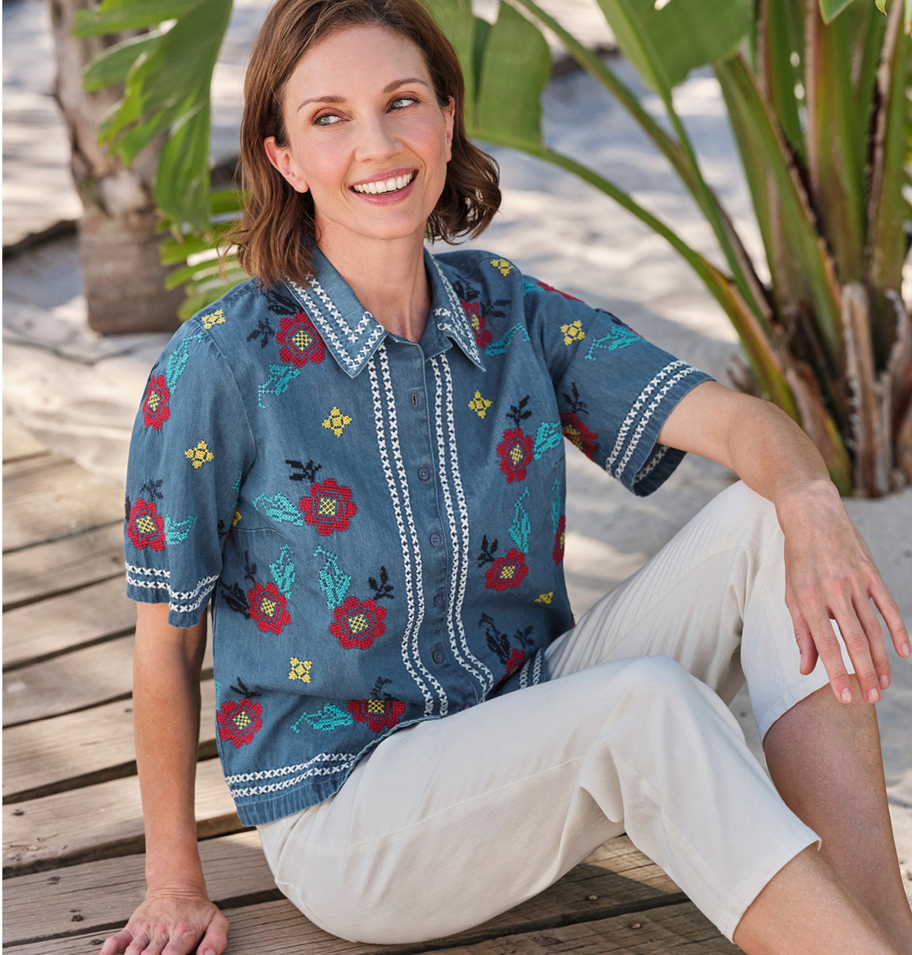 Cross Stitch Embroidered Shirt
