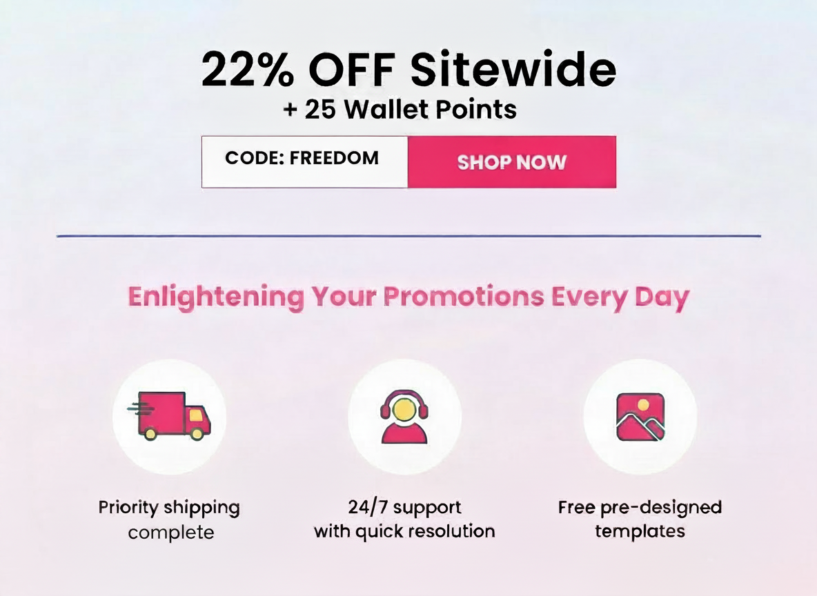 22% off sitewide with code FREEDOM, plus shipping