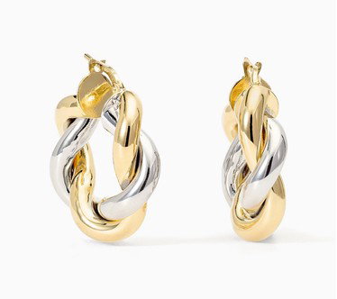 David Markstein Bronze 1" Bold Double Wrapped Hoop Earrings
