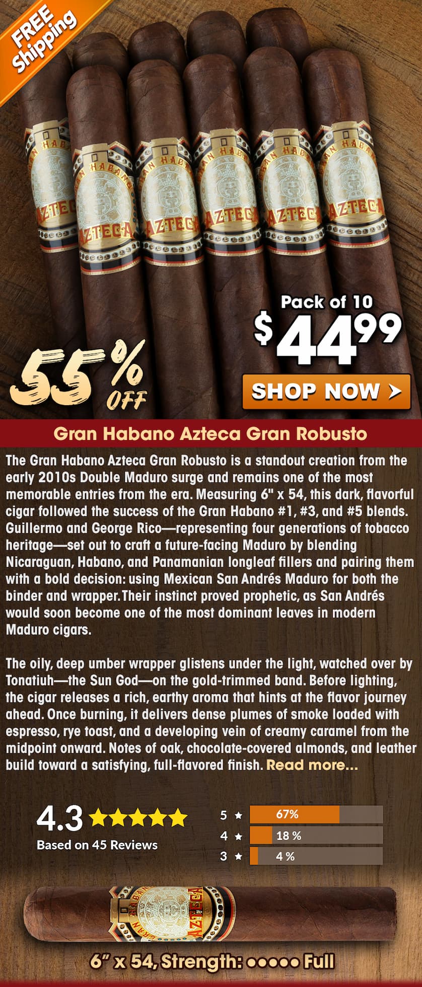 Gran Habano Azteca Gran Robusto
