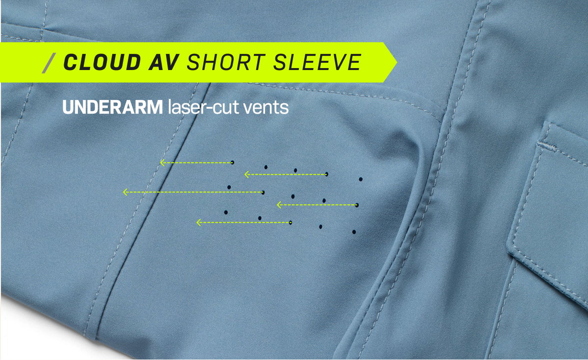 Cloud AV Short Sleeve/ Underarm laser-cut vents