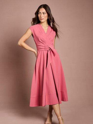 Belted Crepe Dress