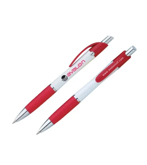 Souvenir® Emblem White Barrel Promotional Pen - Shop Now