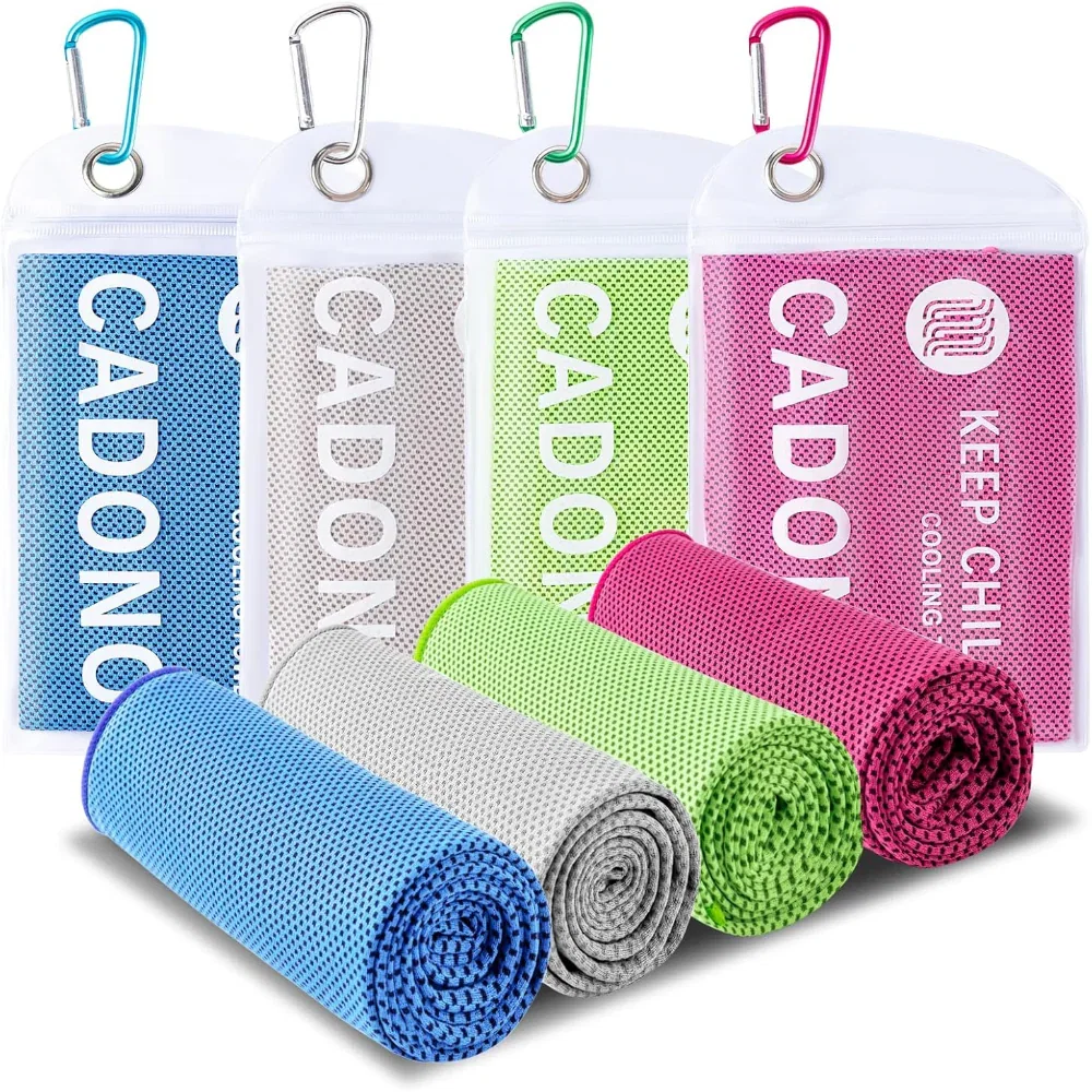 4-Pack Cooling Towels – 40x12 Inch Microfiber Chill Towels for Sports Workout Gym Use