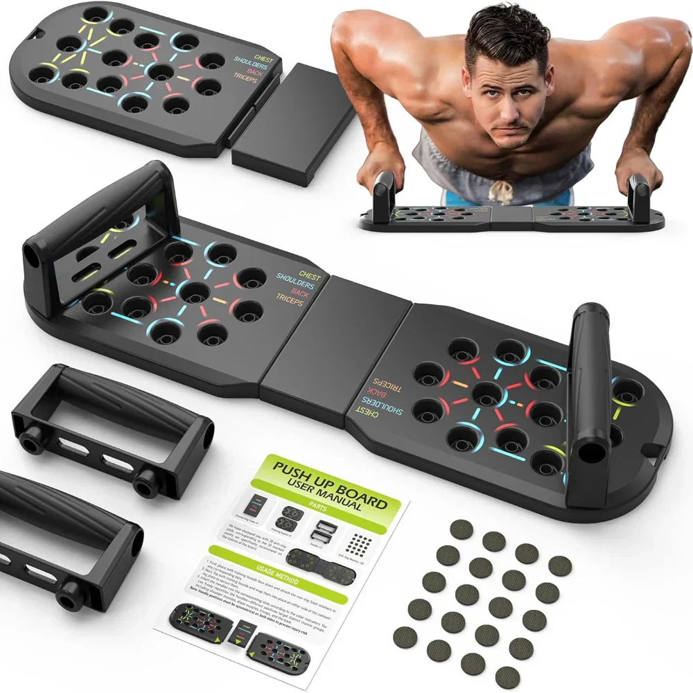 20-in-1 Push-Up Board – Home Gym Fitness Equipment with Pushup Bar Handles for Floor, Strength Training Workout System